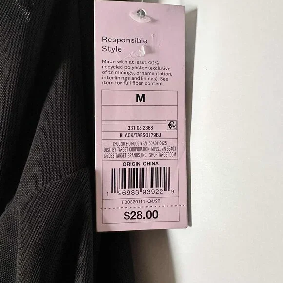 Wild Fable Women's Medium Size Dress | BLACK | STRETCHY| ANGLED| NWT - Picture 9 of 11